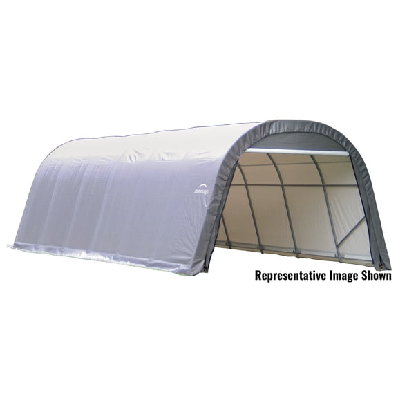ShelterLogic ShelterCoat 13 x 28 x 10 ft Grey Wind And Snow Rated Garage Round