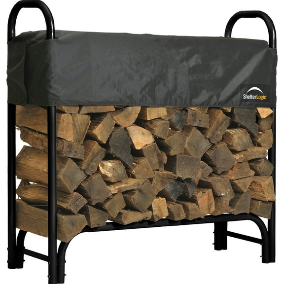ShelterLogic 90401 Adjustable Steel Firewood Rack with Cover