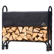 ShelterLogic Firewood Rack-in-a-Box 1 x 4 x 4 ft Black Heavy Duty Firewood Rack With Cover 4 Ft.