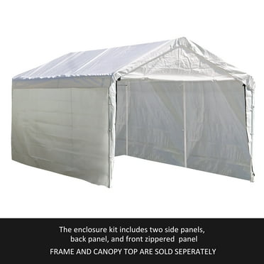 ShelterLogic MaxAP 10’ x 20’ x 8’ Carport Enclosure Kit White (Frame & Canopy Not Included)