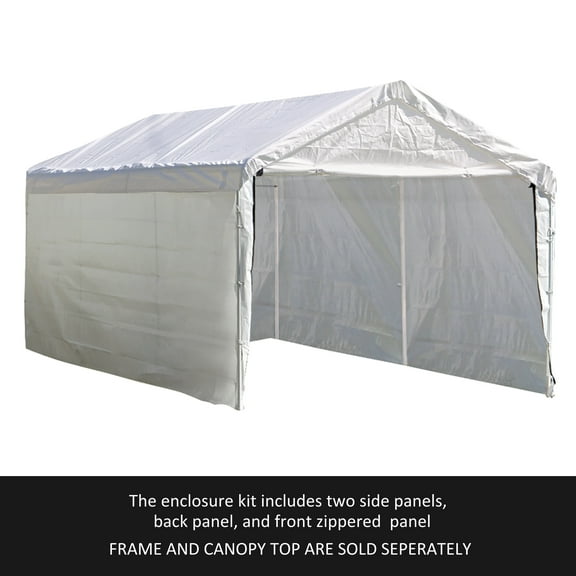 ShelterLogic MaxAP 10’ x 20’ x 8’ Carport Enclosure Kit White (Frame & Canopy Not Included)