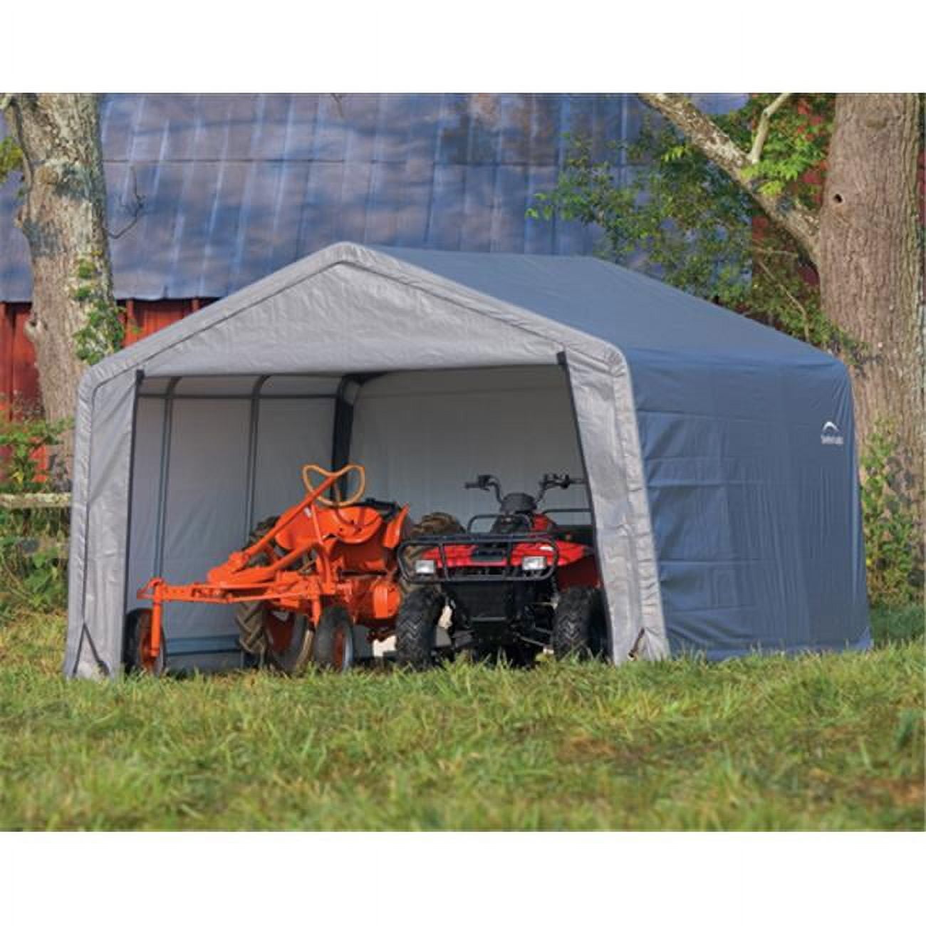 12' x 12' Gray Portable Steel Frame Shed