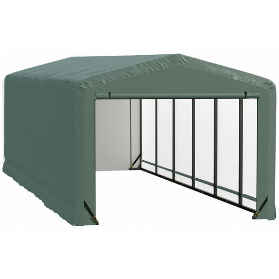 Sheltertube Wind And Snow-Load Rated Garage, 10X27X8 Green