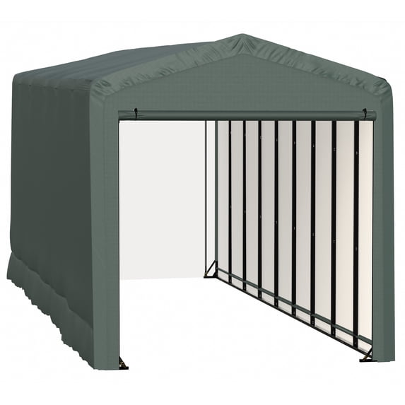 Sheltertube Wind And Snow-Load Rated Garage, 14X40X16 Green