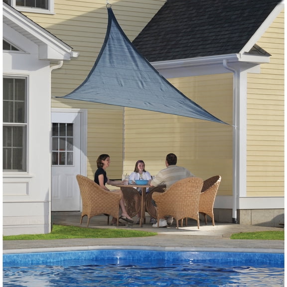 ShelterLogic 12 x 12 ft Sea Blue Shade Sail Triangle - Heavyweight (Attachment Point/Pole Not Included)
