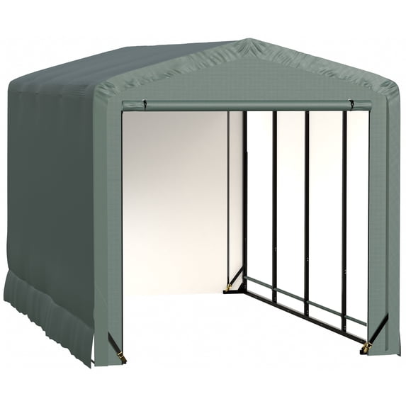 Sheltertube Wind And Snow-Load Rated Garage, 10X18X10 Green