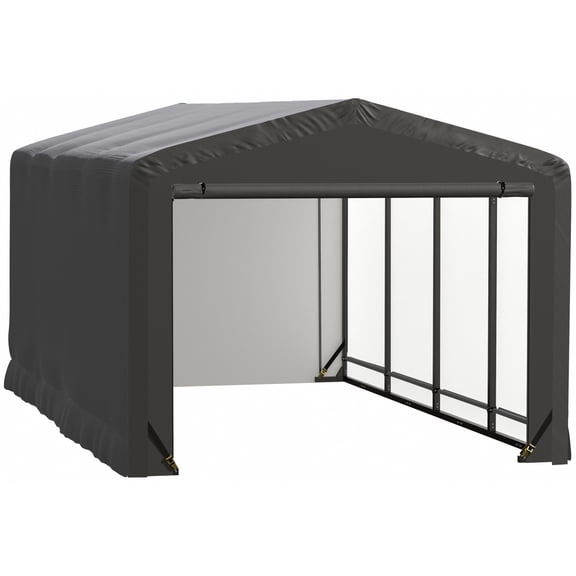 Sheltertube Wind And Snow-Load Rated Garage, 10X18X8 Grey
