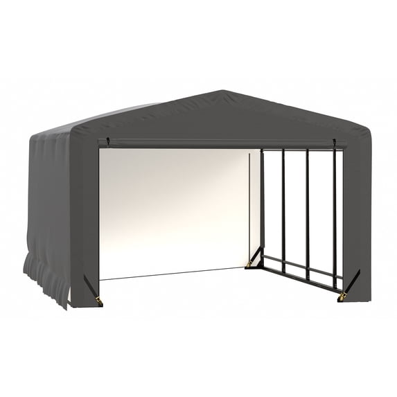 Sheltertube Wind And Snow-Load Rated Garage, 12X18X8 Grey