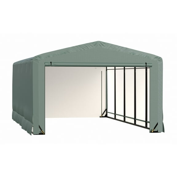 Sheltertube Wind And Snow-Load Rated Garage, 12X27X8 Green