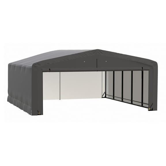 Sheltertube Wind And Snow-Load Rated Garage, 20X23X10 Grey