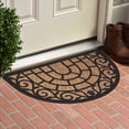 thumbnail image 1 of Evideco Vitrail Half Circle Door Mat 24x16 Inch – Black Rubber Scroll and Arch Pattern with Natural Coir – Non-Slip Entry Rug for Indoor/Outdoor Use – Heavy Duty, Easy to Clean, Decorative Welcome Ma, 1 of 7