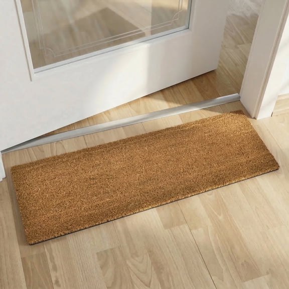 Sheltered Long Front Door Mat Coir Coco Fibers Rug 30x10 Natural