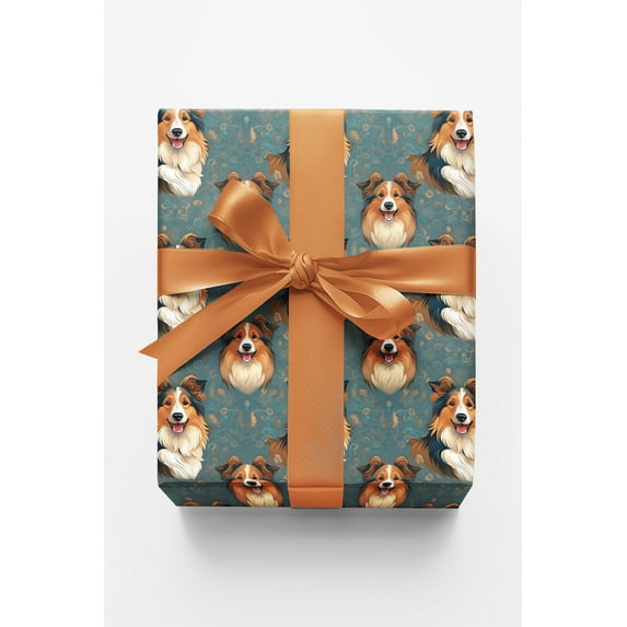 London Penny Premium Wrapping Paper - Sheltie Chic