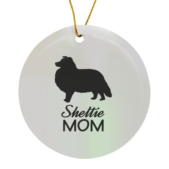 3drose, Sheltie Dog Mom - Shetland Sheepdog, Circle Porcelain Ornament