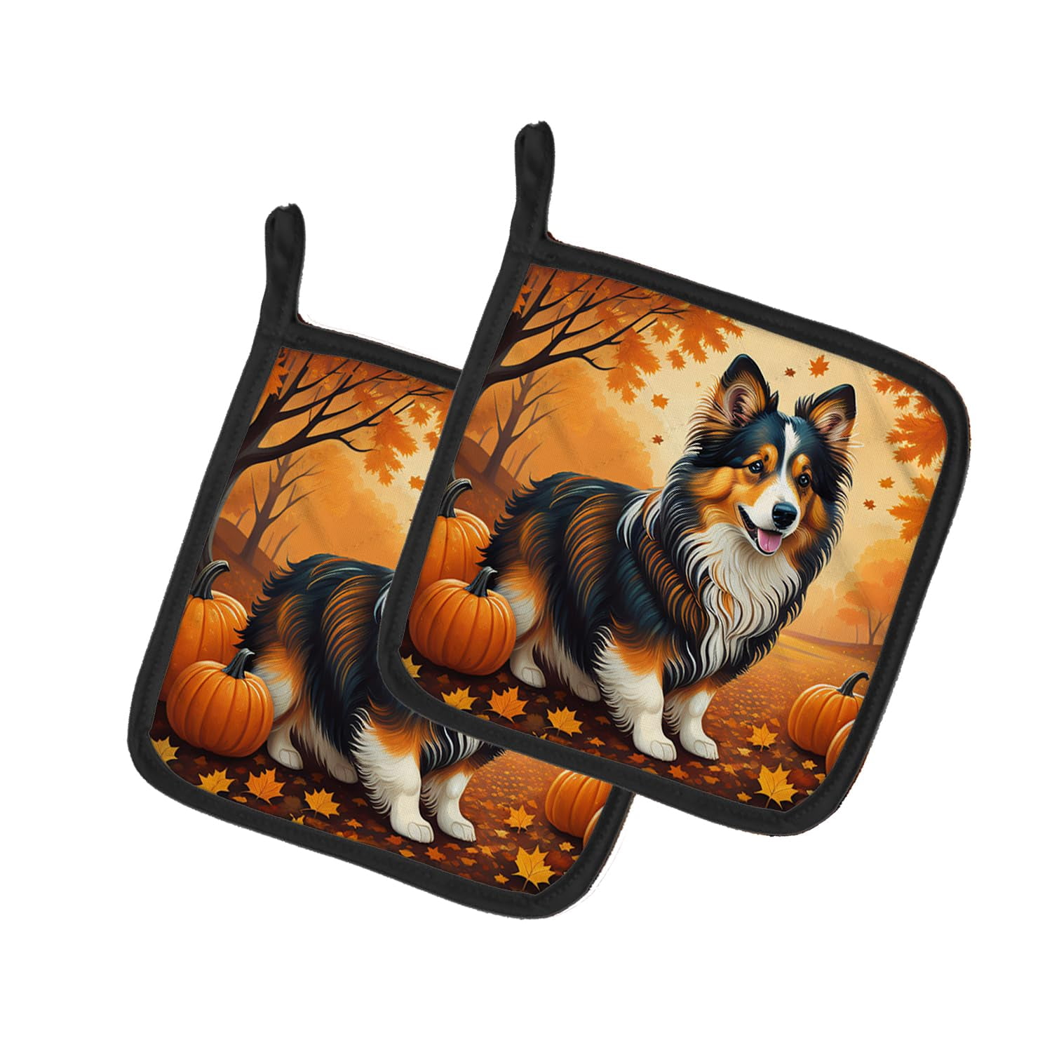 Sheltie Fall Pair of Pot Holders