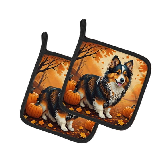 Sheltie Fall Pair of Pot Holders