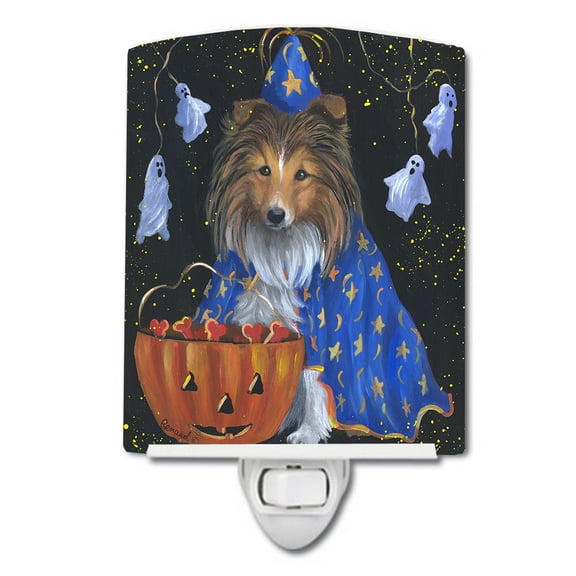 Sheltie Halloween Witch Ceramic Night Light