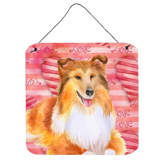 Sheltie Love Wall or Door Hanging Prints Red