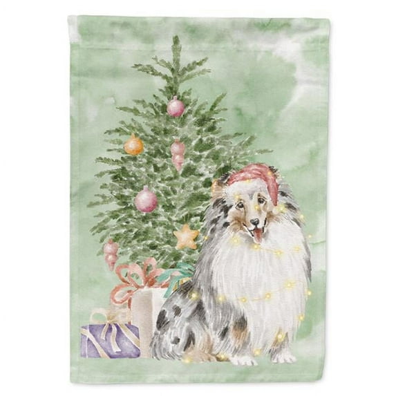 Christmas Sheltie Shetland Sheepdog Merle Flag Garden Size