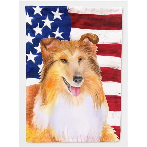 Sheltie Patriotic Garden Flag
