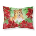 thumbnail image 1 of Sheltie Poinsettas Fabric Standard Pillowcase, 1 of 2