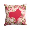 thumbnail image 1 of Sheltie Shabby Chic Pink Roses Fabric Decorative Pillow, 1 of 4
