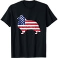 thumbnail image 1 of t-shirt Sheltie Shetland Sheepdog American Flag 4th Of July Dog T-Shirt mens，black，women，funny，journey，Crew Neck, Short Sleeve,printing, 1 of 4