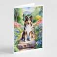 thumbnail image 1 of Sheltie Spring Path Greeting Cards Pack of 8 7 in x 5 in, 1 of 3
