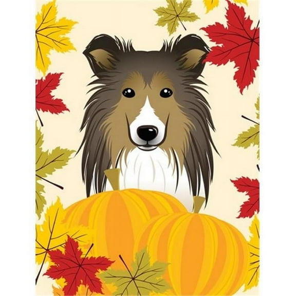 Sheltie Thanksgiving Flag Garden