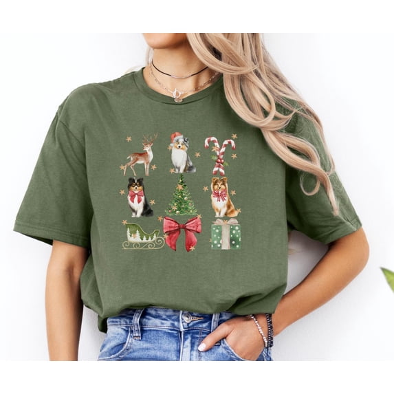 Sheltie Tree Shirt, Shetland Sheepdog Shirt, Sheltie Shirt, Sheltie Dog Mom TShirt, Sheltie Lover, Herding Dogs All Size S-5Xl