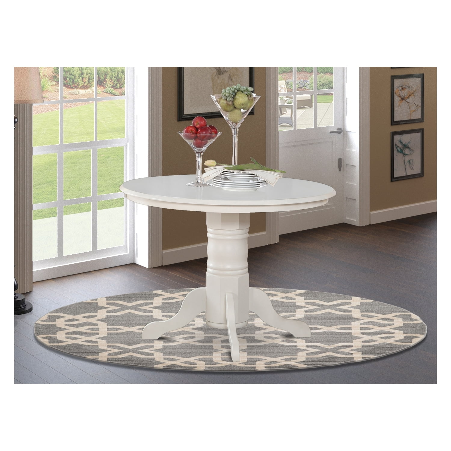 Shelton 42 Inch Round Pedestal Dining Table - Walmart.com
