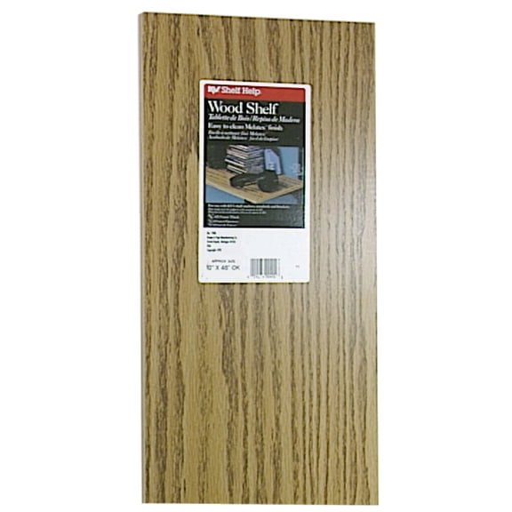 Knape & Vogt Wall Shelf Board 1980OK Oak Finish - Particle Board, Rectangle - 48 H x 10 W — Home & Garage Storage, Stackable Design
