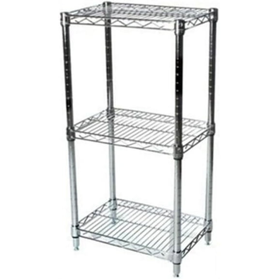 Shelving Inc. 12" d x 12" w Chrome Wire Shelving with 3 Tier Shelves, Weight Capacity 800lbs Per Shelf