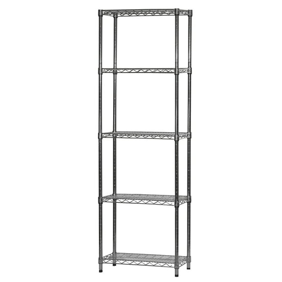 Shelving Inc. 12" d x 24" w x 64" h Chrome Wire Shelving with 5 Shelves