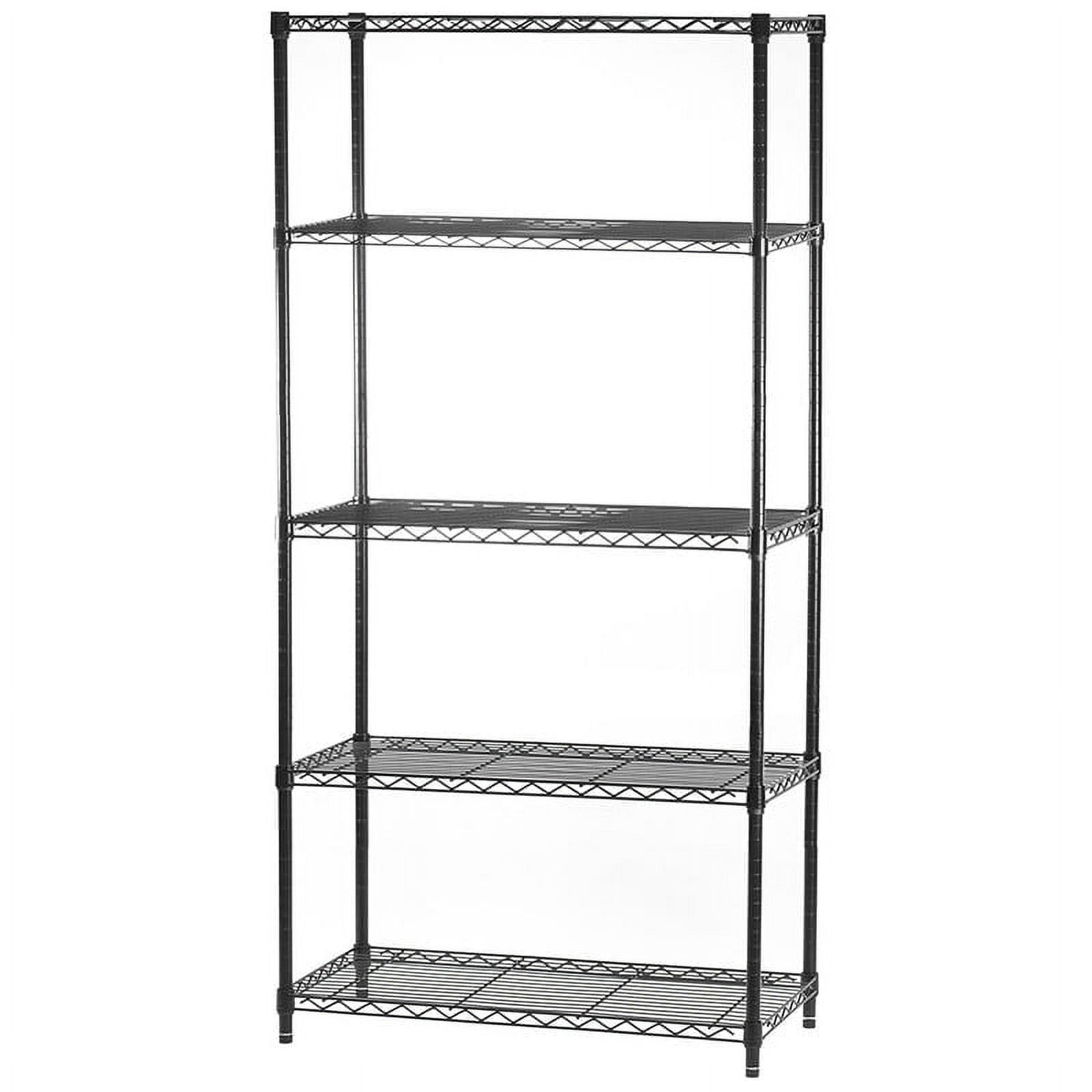Shelving Inc. 12" d x 24" w x 72" h Black Wire Shelving with 5 Tier
