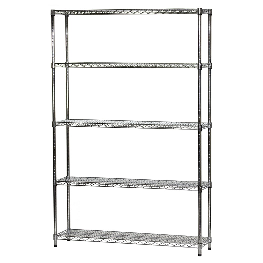 Shelving Inc.12" d x 54" w x 96" h Chrome Wire Shelving with 5 Tier