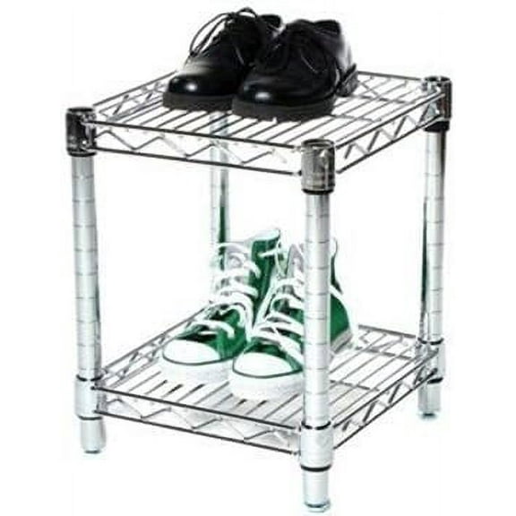Shelving Inc. 14" d x 14" w Chrome Wire Shelving with 2 Tier Shelves, Weight Capacity 800lbs Per Shelf