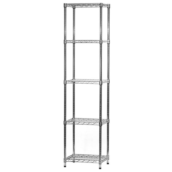 Shelving Inc. 14" d x 18" w x 84" h Chrome Wire Shelving with 5 Shelves