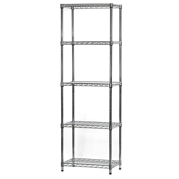 Shelving Inc. 14" d x 24" w x 54" h Chrome Wire Shelving with 5 Tier Shelves, Weight Capacity 800lbs Per Shelf