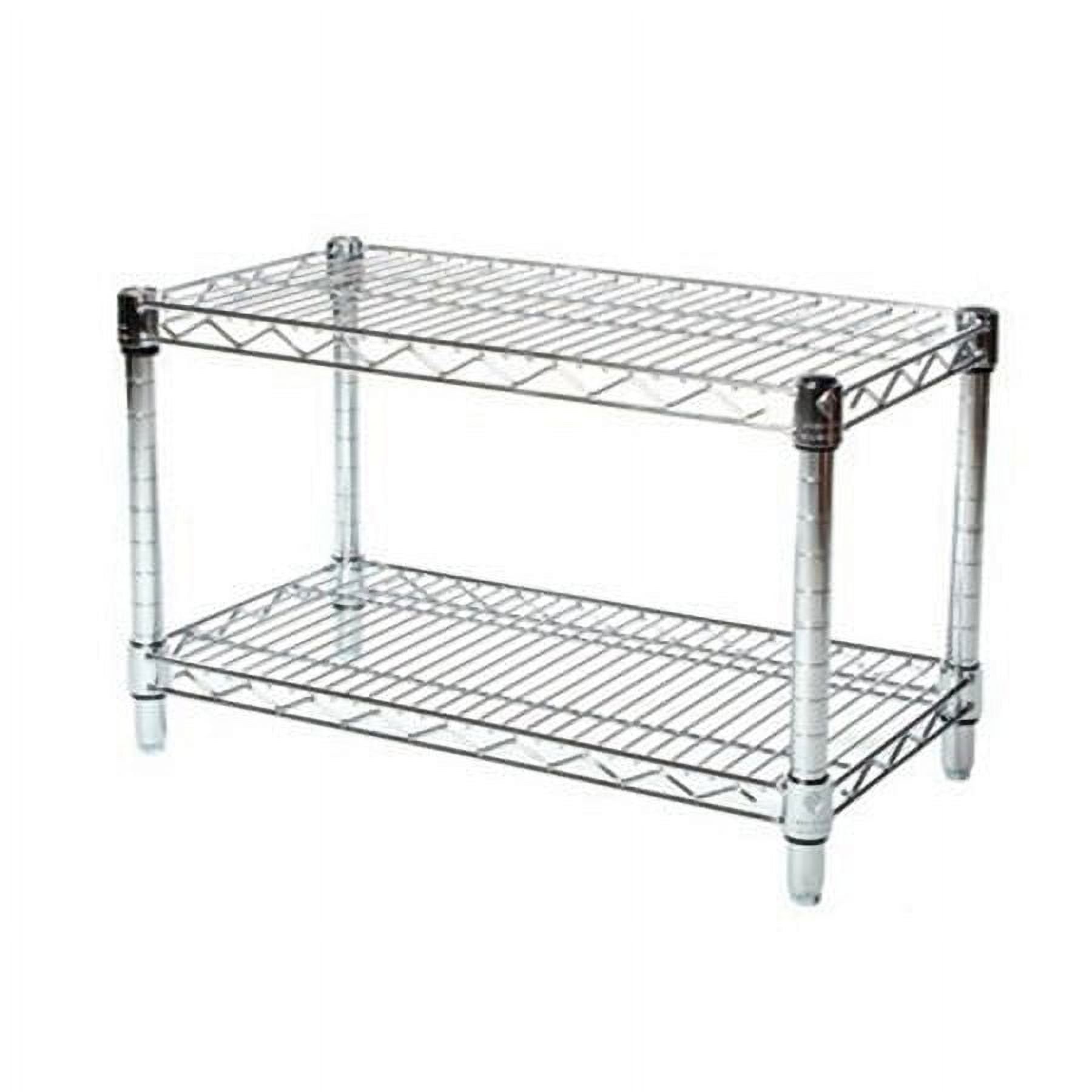 Shelving Inc. 14" d x 30" w Chrome Wire Shelving with 2 Tier Shelves