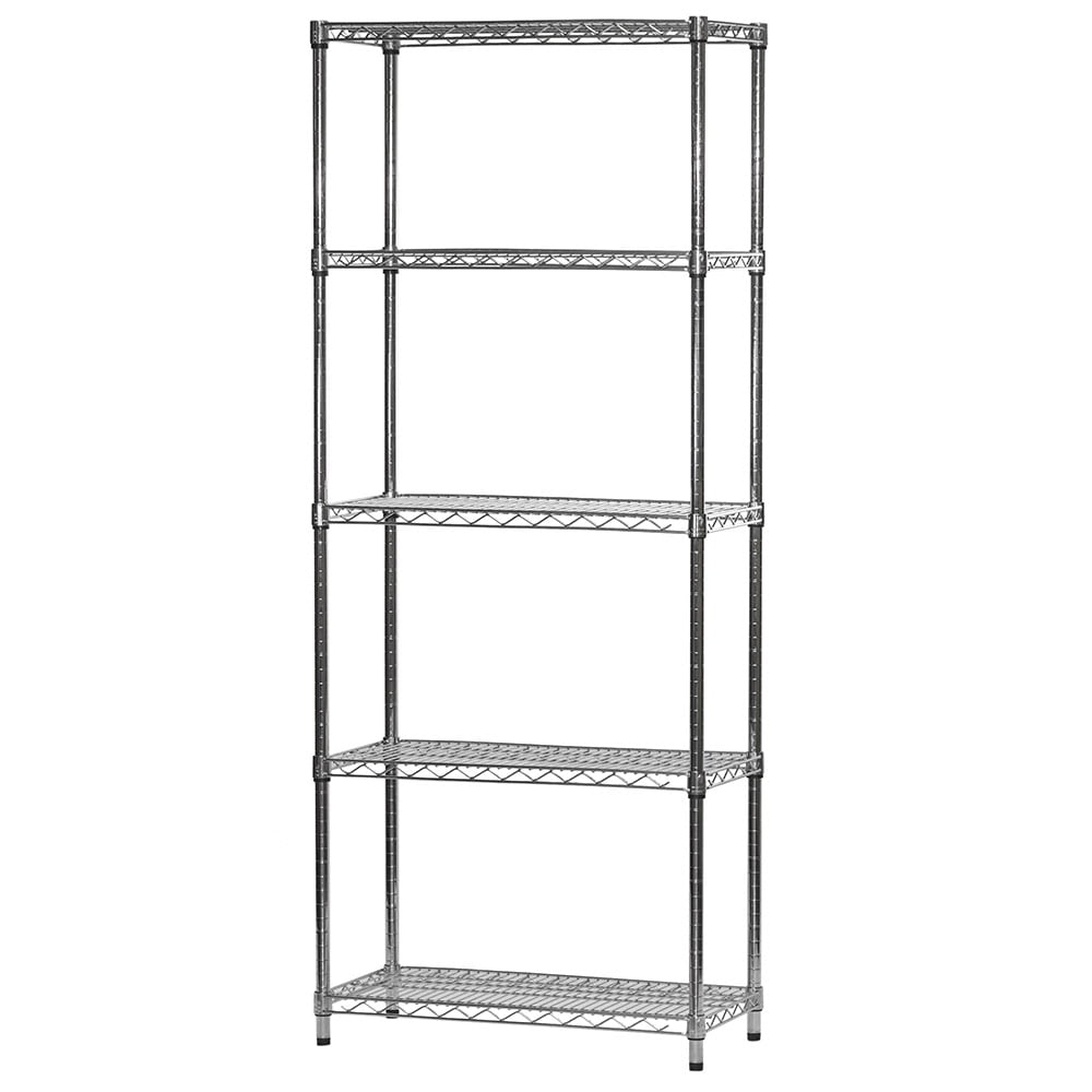 Ktaxon 5-Tier Wire Shelving Unit, Steel Storage Rack for Office Kitchen 30  W x 14 D x 60 H, Silver