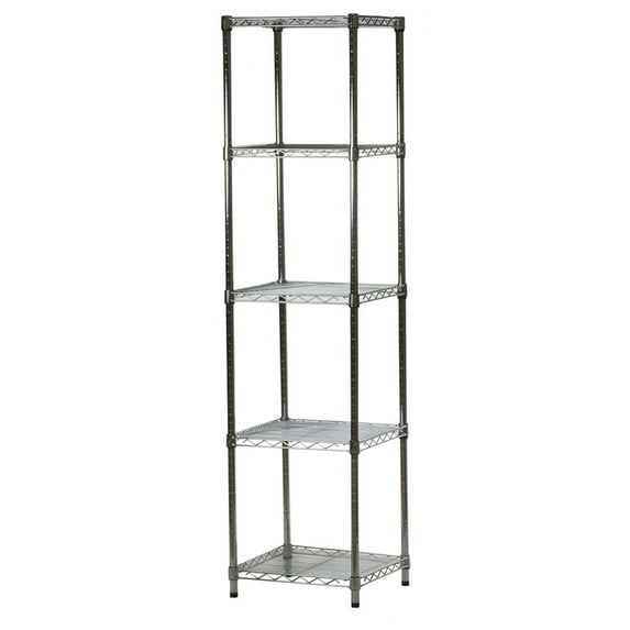 Shelving Inc. 18" d x 18" w x 72" h Chrome Wire Shelving with 5 Shelves