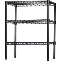 Shelving Inc. 18" d x 24" w x 34" h Black Wire Shelving with 3 Tier Shelves, Weight Capacity 300lbs Per Shelf
