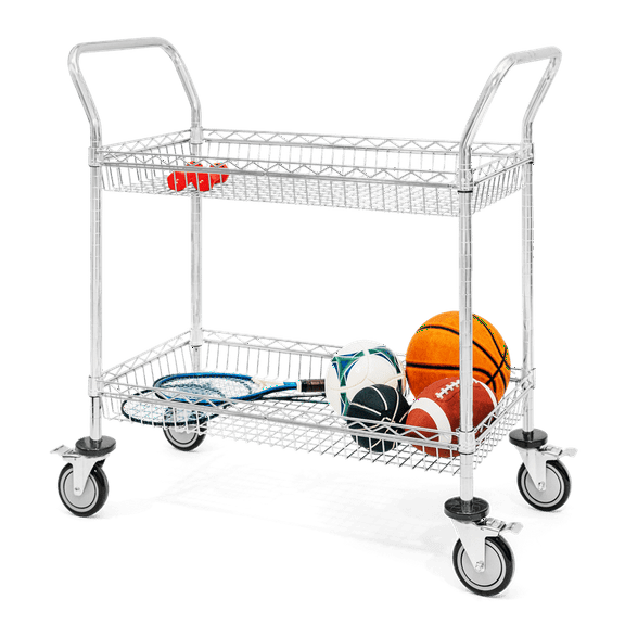 Shelving Inc. 18"d x 36"w x 41"h Wire Basket Cart, Weight Capacity 1,200lbs Evenly Distributed