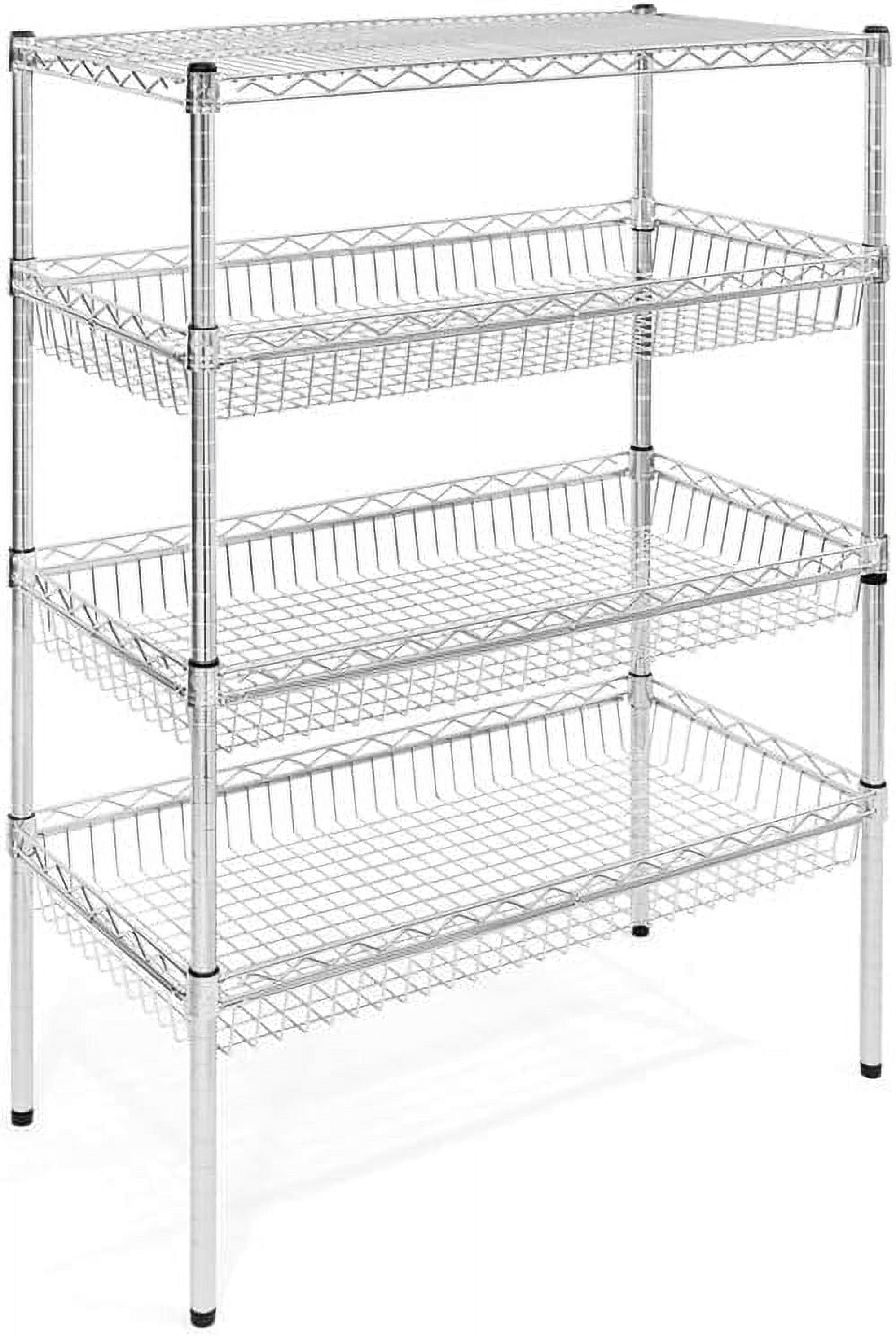Shelving Inc. 18"d x 36"w x 48"h Wire Basket Shelving, Weight Capacity 800lbs Per Shelf