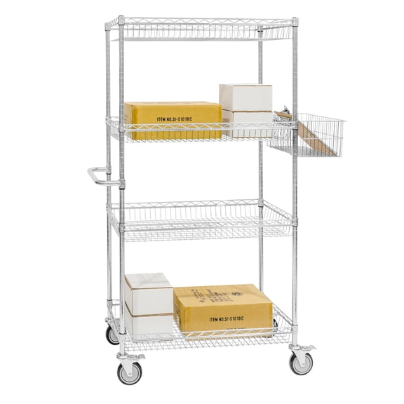 Shelving Inc. 18"d x 36"w x 70"h Picking Cart, Weight Capacity 1,200 lbs, Evenly Distributed
