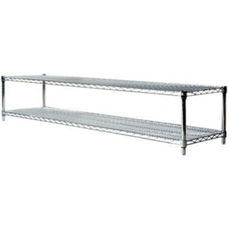 Shelving Inc. 18" d x 42" w Chrome Wire Shelving with 2 Tier Shelves, Weight Capacity 800lbs Per Shelf