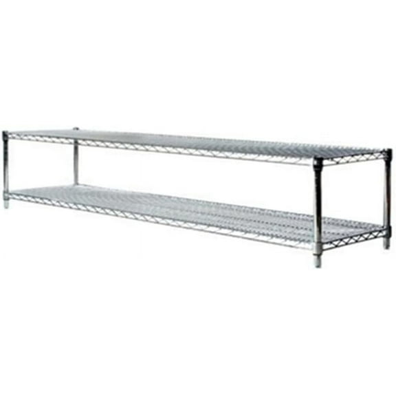 Shelving Inc. 18" d x 42" w Chrome Wire Shelving with 2 Tier Shelves, Weight Capacity 800lbs Per Shelf