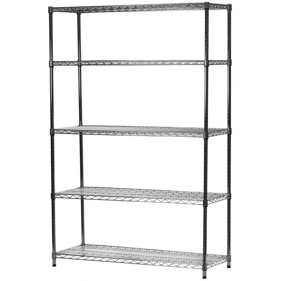 Shelving Inc. 18" d x 48" w x 72" h Chrome Wire Shelving with 5 Shelves