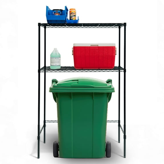 Shelving Inc. 18"d x 48"w x 72"h Over-The-Trash Bins Shelving, Weight Capacity 300 lbs Per Shelf, Evenly Distributed